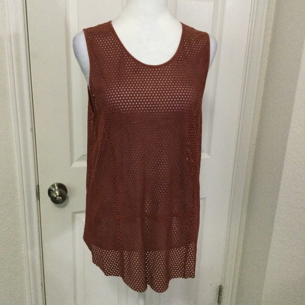 DROMe 100% Goat Leather Tobacco Colored  Women’s Tank Top Size XS